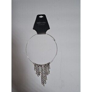 NEW vintage gadzooks Silver Tone Clear Chain Drape Necklace 14" Choker